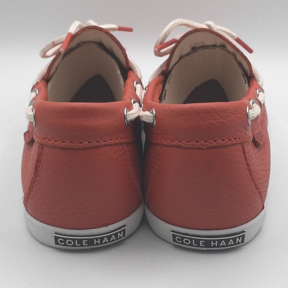 Cole Haan Leather Moccasin Bright Orange Size 7.5 - Picture 4 of 7